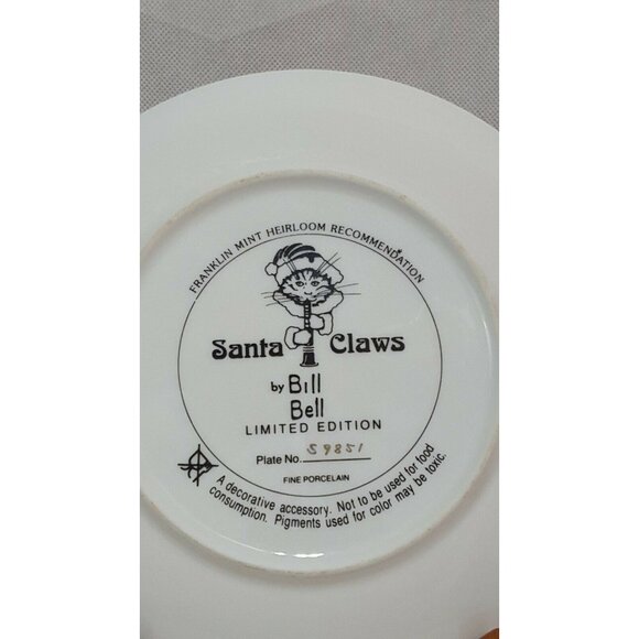 Santa Claws by Bill Bell Collector Plate Franklin Mint Limitd Edition Collector - Picture 6 of 7